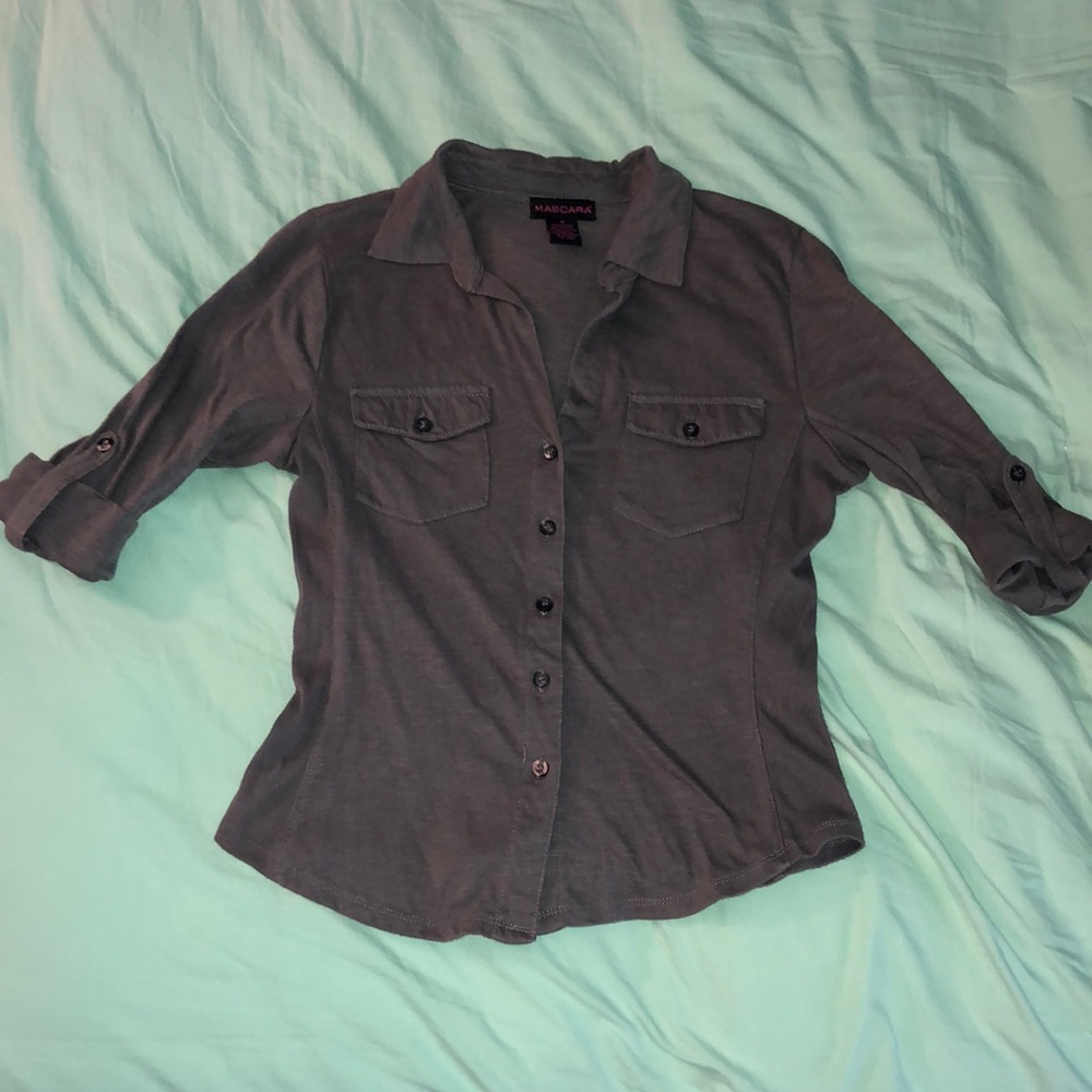 Grey button up